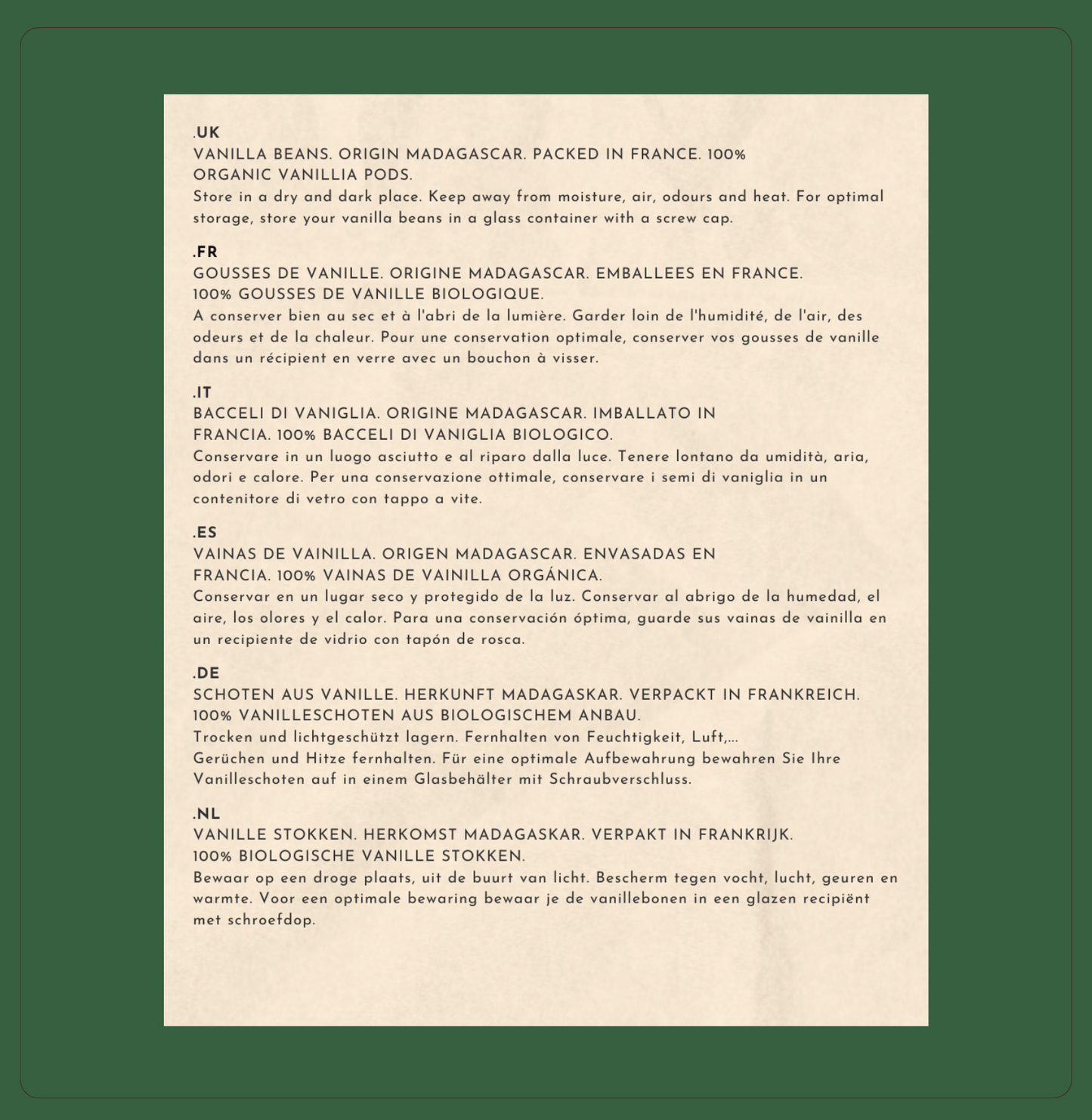 10 Gousses de vanille Bourbon BIO